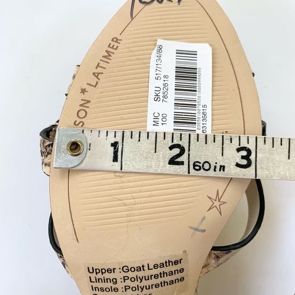 Gibson Latimer Sandal Leather Snakeskin Ankle Strap Low Heel 7.5 NWT - Picture 14 of 14